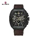 Naviforce NF8053 Brand Watch for Men Chronograph Genuine Leather Fashion Waterproof Quartz